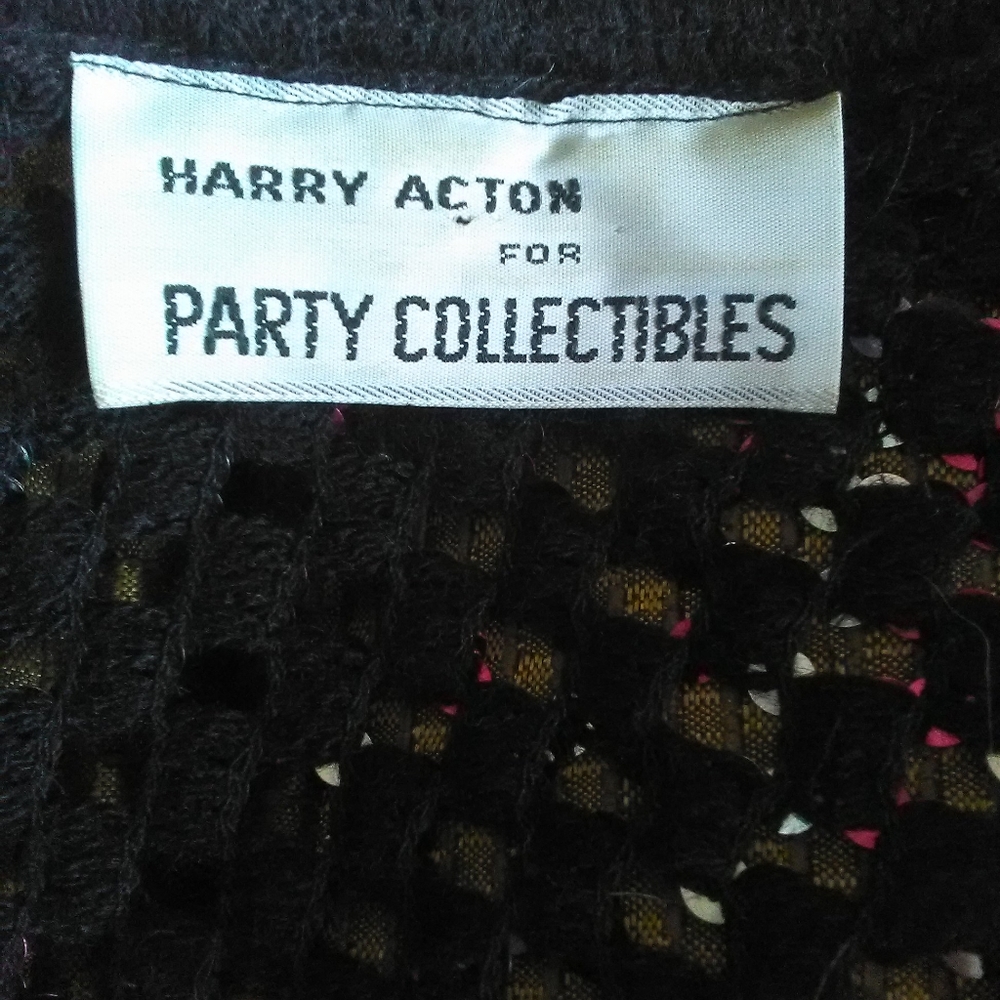 VINTAGE SEQUINED CROP JACKET SHEER UNIQUE BUTTONS BY HARRY ACTION QUILTED BEAUTY - Picture 2 of 11